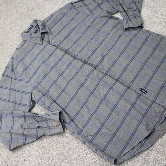 GANT Shirt Mens XLT Gray/Blue New Haven Oxford 100% Cotton Long Sleeve Button - Picture 8 of 13